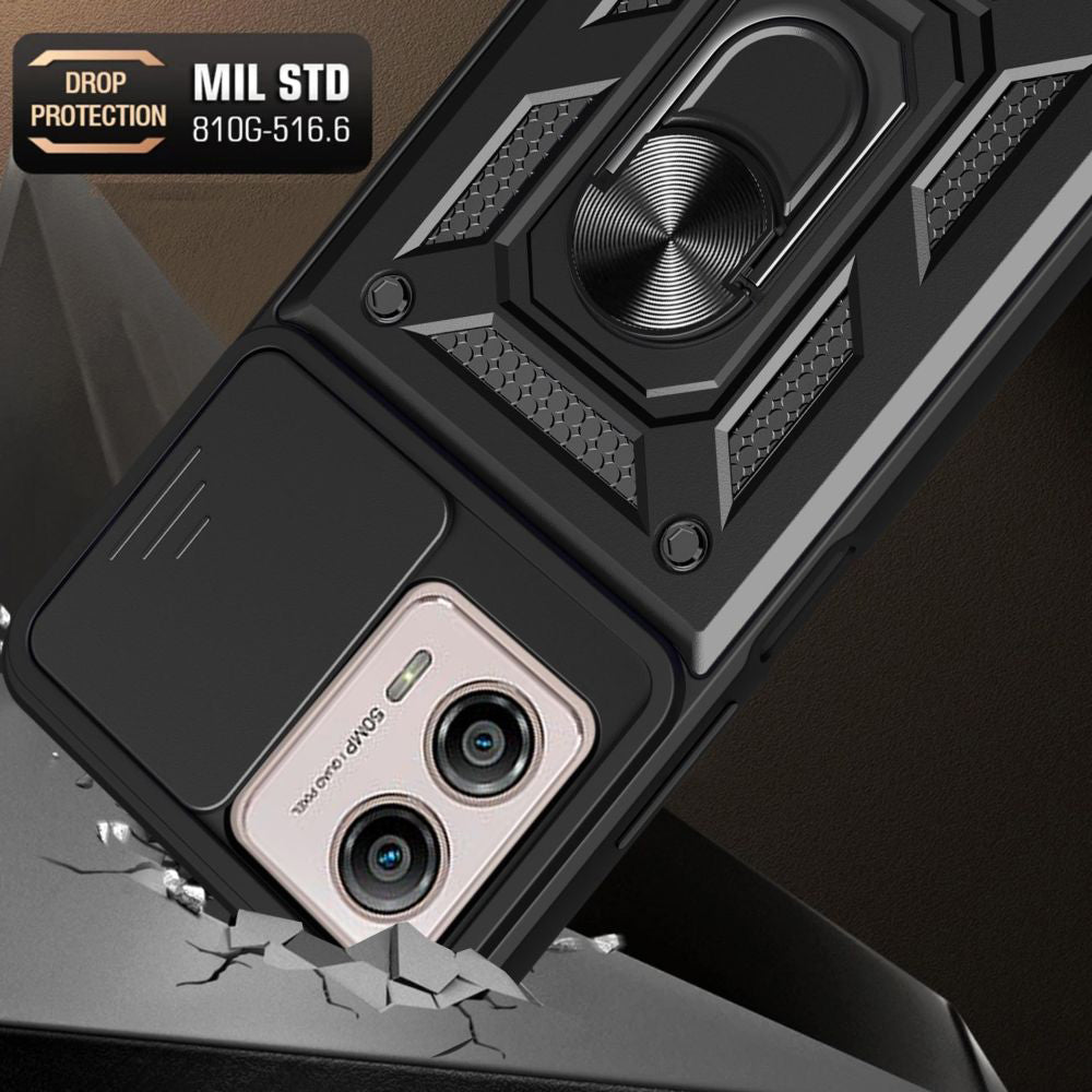 Deksel for Motorola Moto G13 / G23 / G53, Techsuit, CamShield, Svart