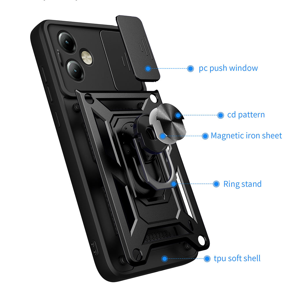Deksel til Motorola Moto G14, Techsuit, CamShield, Blå