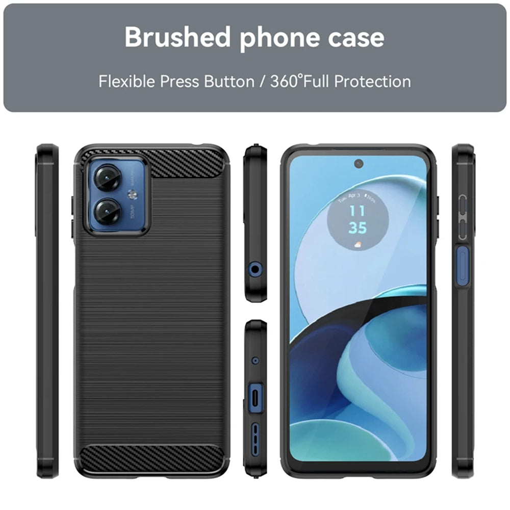Deksel til Motorola Moto G14, Techsuit, Karbon, Blå