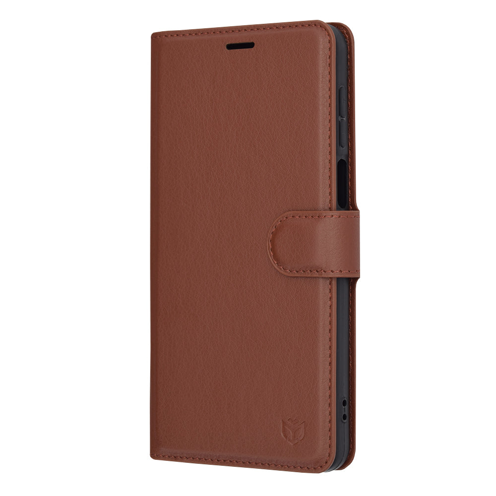 Deksel for Motorola Moto G14, Techsuit, Leather Folio, Brun