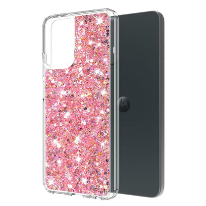 Deksel til Motorola Moto G14, Techsuit, Glitrende Glitter, Rosa