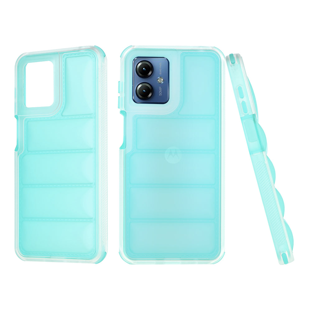 Deksel til Motorola Moto G14, Techsuit, Wave Shield, Turkis