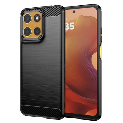 Deksel til Motorola Moto G15 / G15 Power, Techsuit, Karbon, Svart