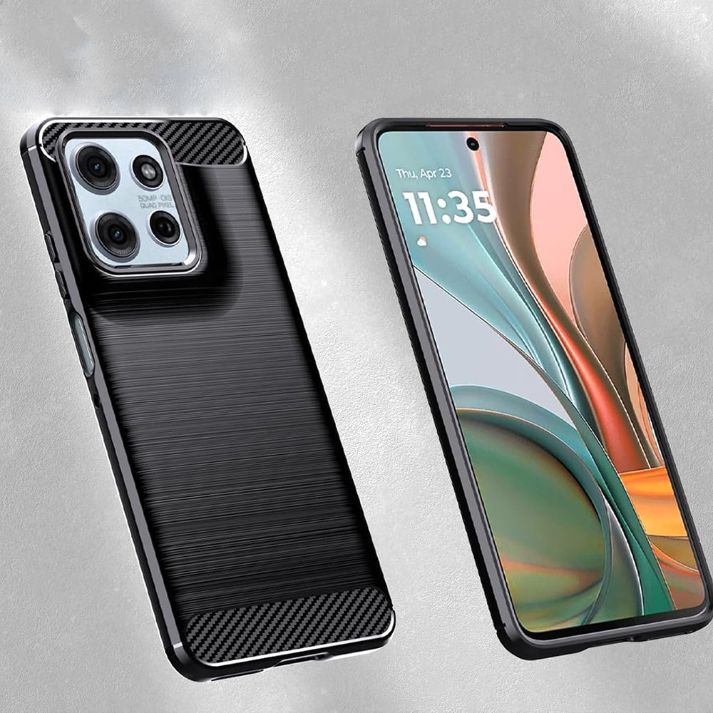 Deksel til Motorola Moto G15 / G15 Power, Techsuit, Karbon, Svart