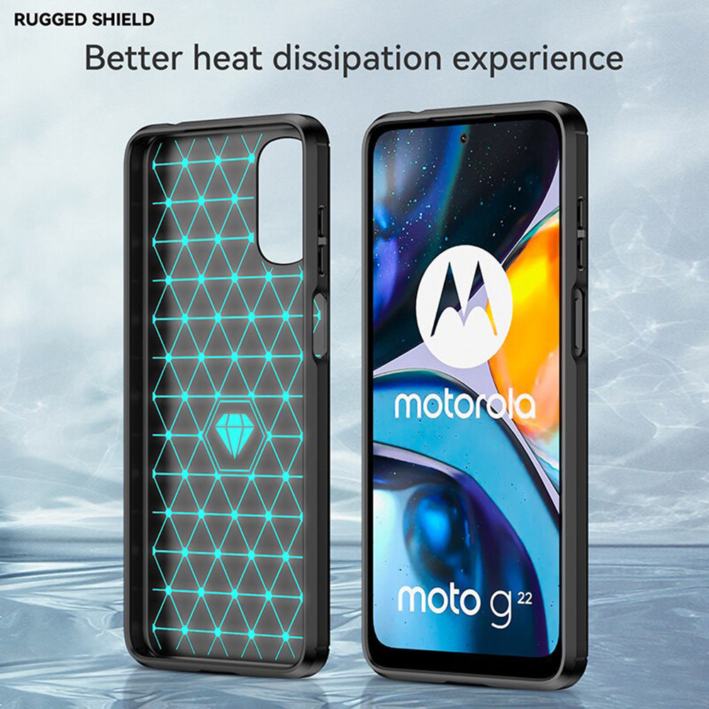 Deksel til Motorola Moto G22, Techsuit, Karbon, Svart