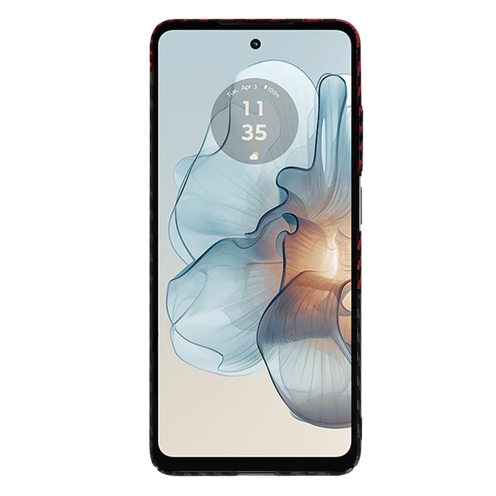 Deksel for Motorola Moto G24 Power, Techsuit, Carbonite FiberShell, Svart Rød