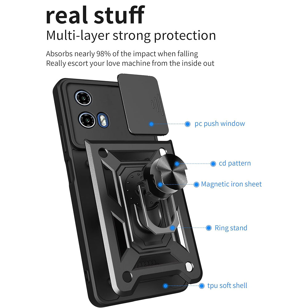 Deksel for Motorola Moto G31 / G41, Techsuit, CamShield, Svart