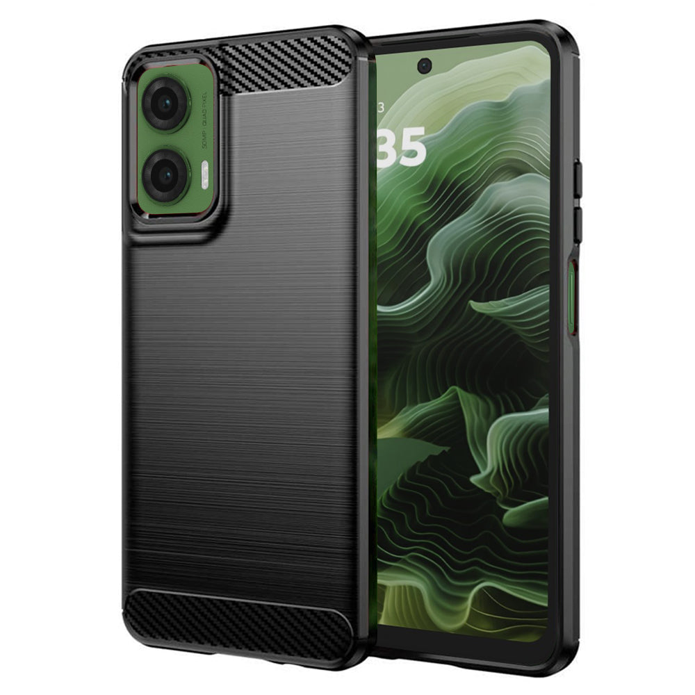 Deksel til Motorola Moto G35, Techsuit, Karbon, Svart