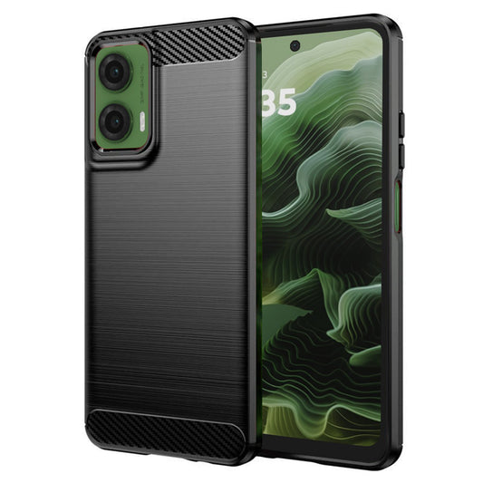 Deksel til Motorola Moto G35, Techsuit, Karbon, Svart