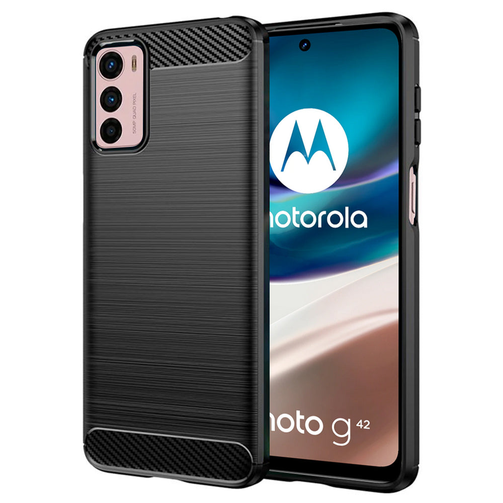 Deksel til Motorola Moto G42, Techsuit, Karbon, Svart