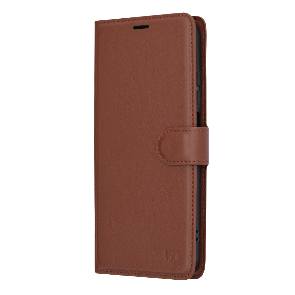 Deksel for Motorola Moto G45 / G34, Techsuit, Leather Folio, Brun