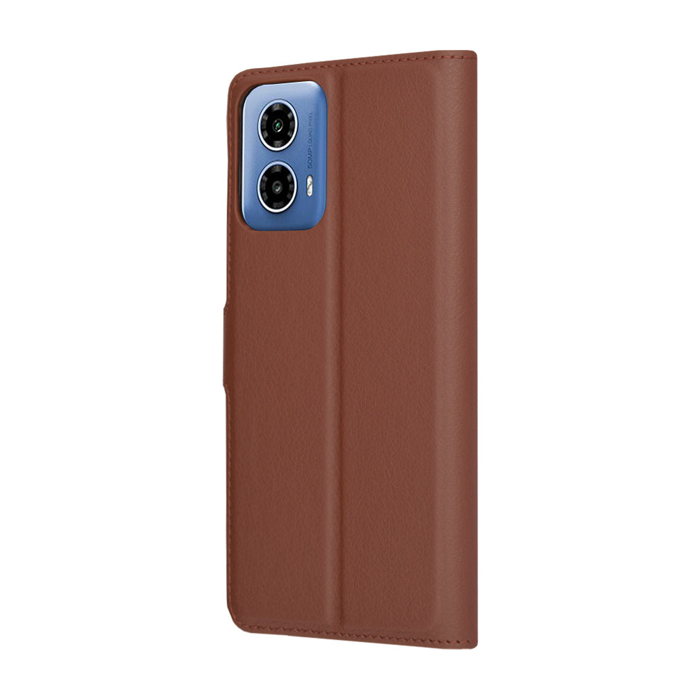 Deksel for Motorola Moto G45 / G34, Techsuit, Leather Folio, Brun