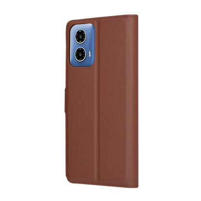 Deksel for Motorola Moto G45 / G34, Techsuit, Leather Folio, Brun
