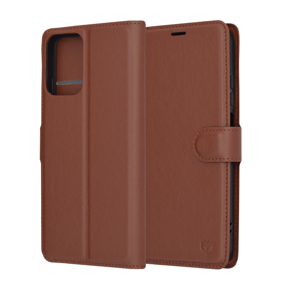 Deksel for Motorola Moto G45 / G34, Techsuit, Leather Folio, Brun