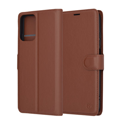 Deksel for Motorola Moto G45 / G34, Techsuit, Leather Folio, Brun