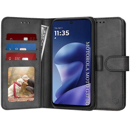Deksel for Motorola Moto G47 / G37 Power / G37, Techsuit, Diary Book, Svart