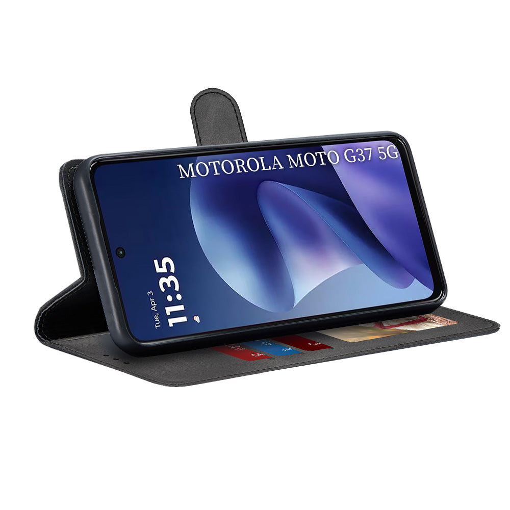 Deksel for Motorola Moto G47 / G37 Power / G37, Techsuit, Diary Book, Svart