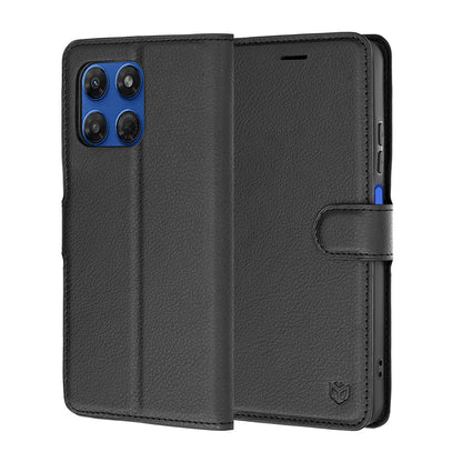 Deksel for Motorola Moto G47 / G37 Power / G37, Techsuit, Leather Folio, Svart