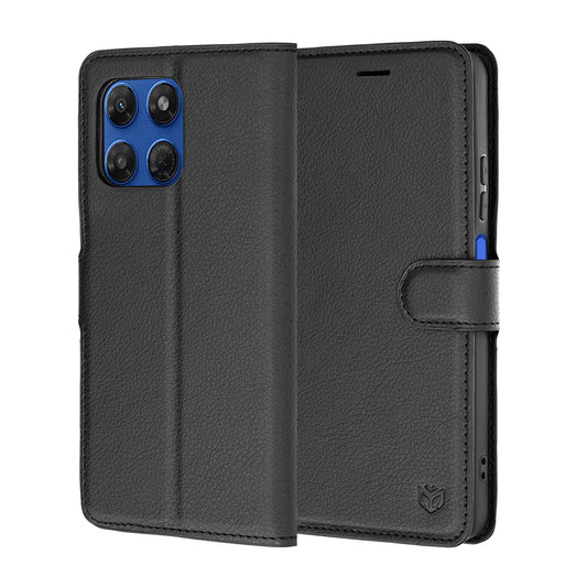 Deksel for Motorola Moto G47 / G37 Power / G37, Techsuit, Leather Folio, Svart