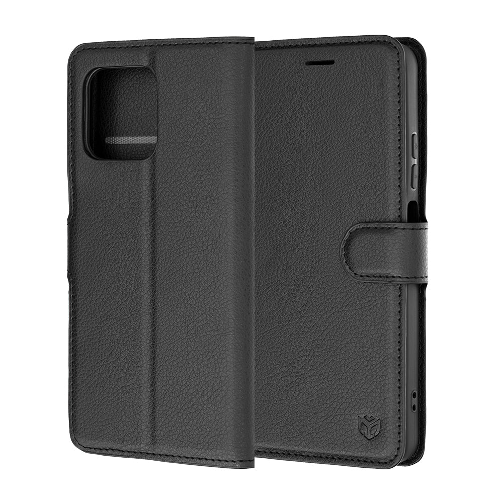 Deksel for Motorola Moto G47 / G37 Power / G37, Techsuit, Leather Folio, Svart