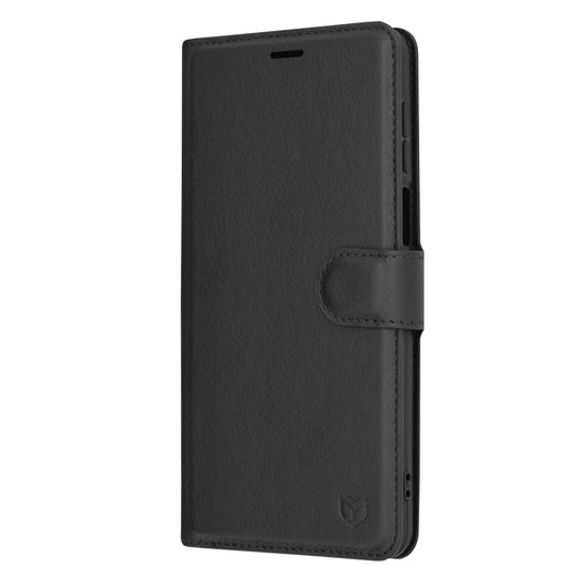Deksel for Motorola Moto G54, Techsuit, Leather Folio, Svart