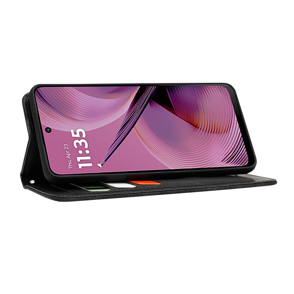 Deksel for Motorola Moto G55, Techsuit, FlipCraft, Svart