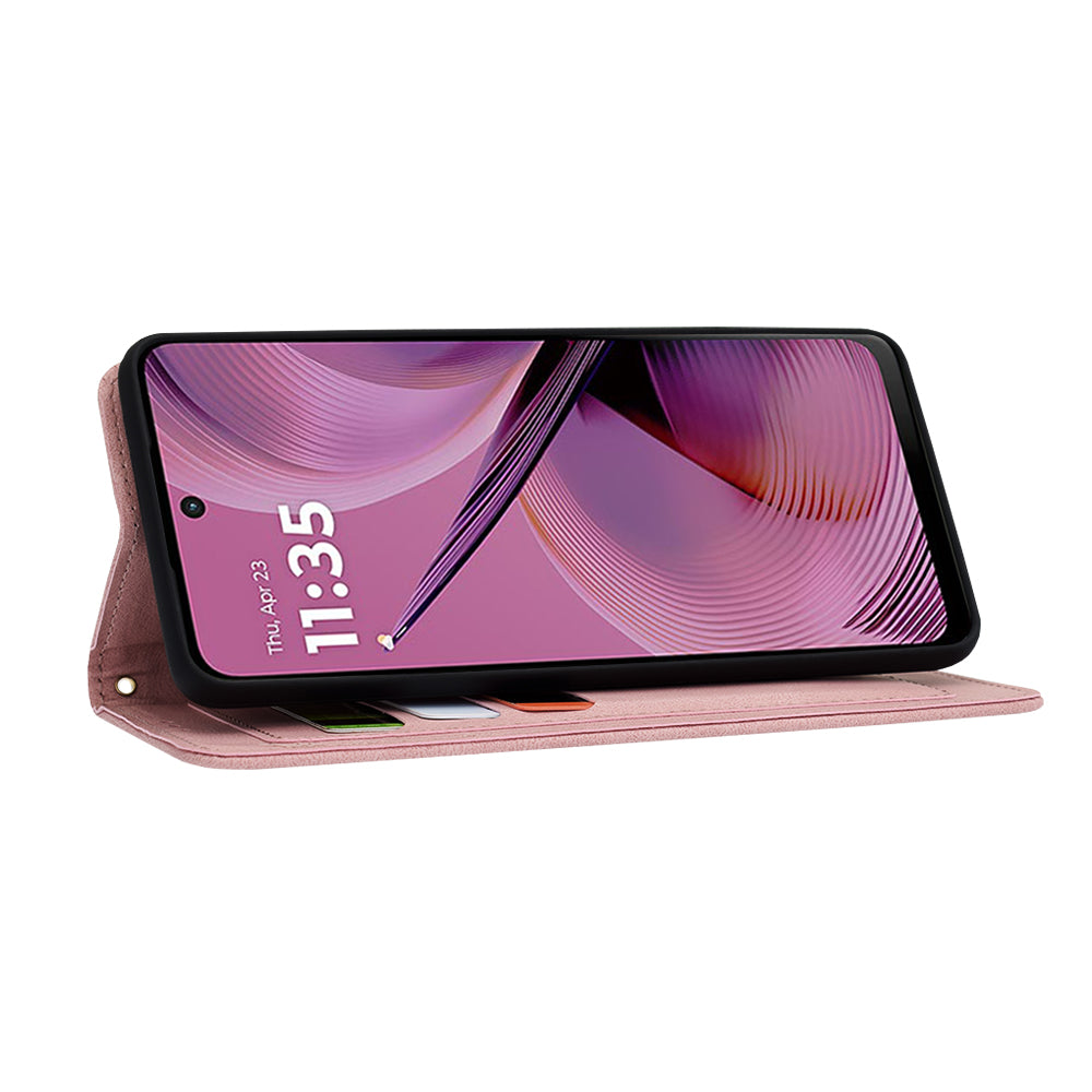 Deksel til Motorola Moto G55, Techsuit, FlipCraft, Rosa