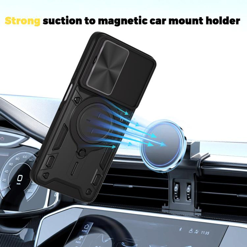 Deksel for Motorola Moto G56, Techsuit, CamGuard Pro, Svart