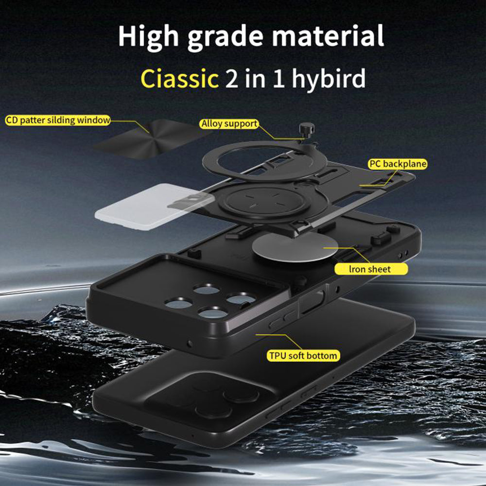 Deksel for Motorola Moto G56, Techsuit, CamGuard Pro, Svart