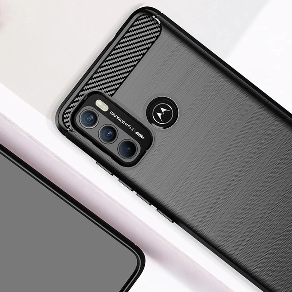 Deksel til Motorola Moto G60, Techsuit, Karbon, Svart