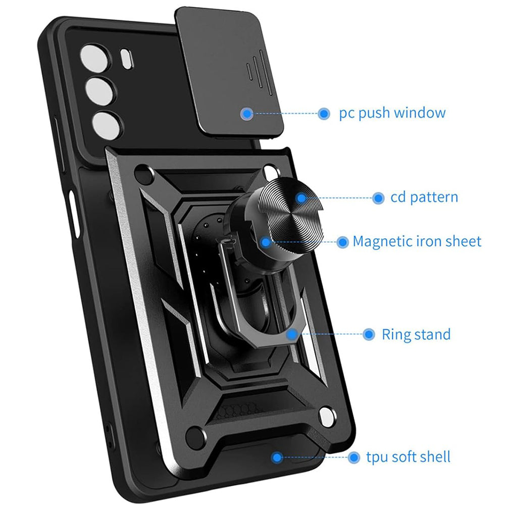Deksel for Motorola Moto G62 5G, Techsuit, CamShield, Svart