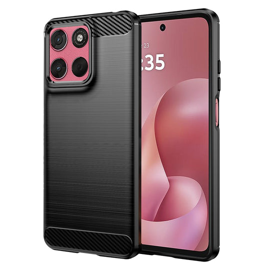 Deksel for Motorola Moto G67 Power / G57 Power, Techsuit, Karbon, Svart