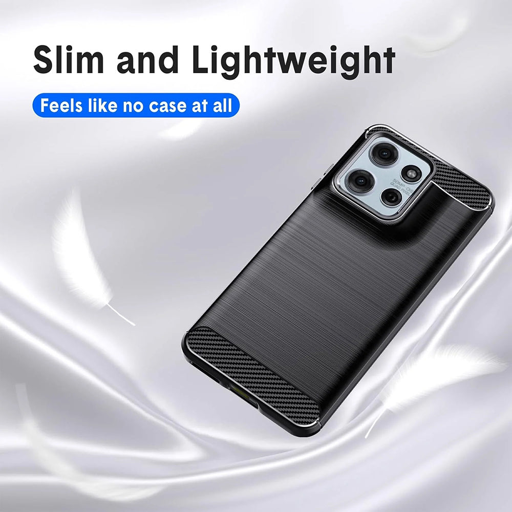 Deksel for Motorola Moto G67 Power / G57 Power, Techsuit, Karbon, Svart