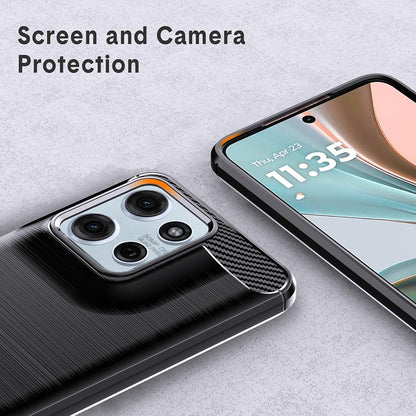 Deksel for Motorola Moto G67 Power / G57 Power, Techsuit, Karbon, Svart