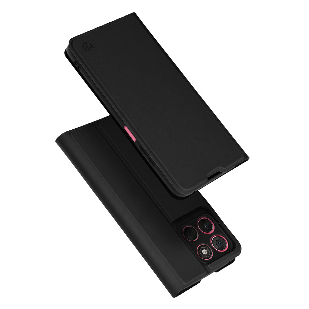 Deksel for Motorola Moto G67 Power / G57 Power, Techsuit, Magskin Book, Svart