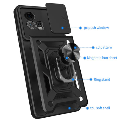Deksel for Motorola Moto G72, Techsuit, CamShield, Svart