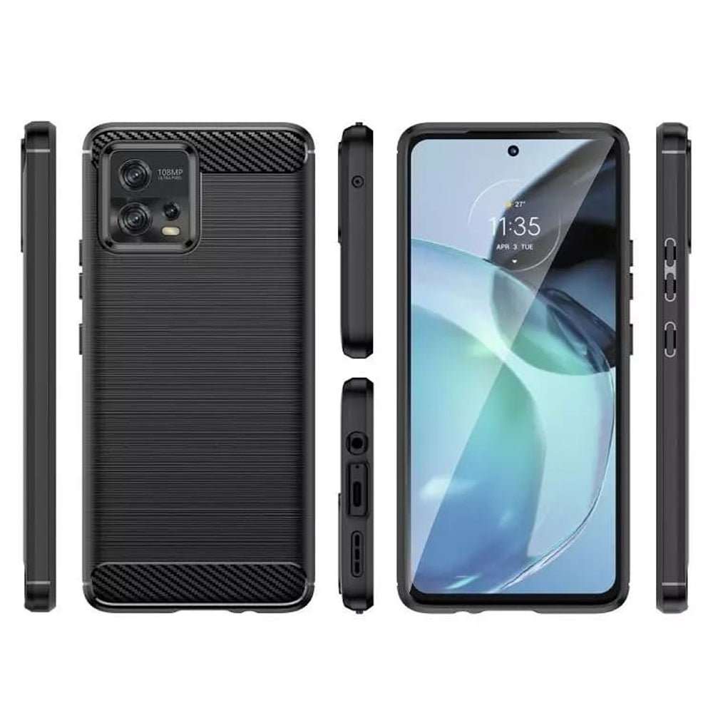 Deksel til Motorola Moto G72, Techsuit, Karbon, Svart