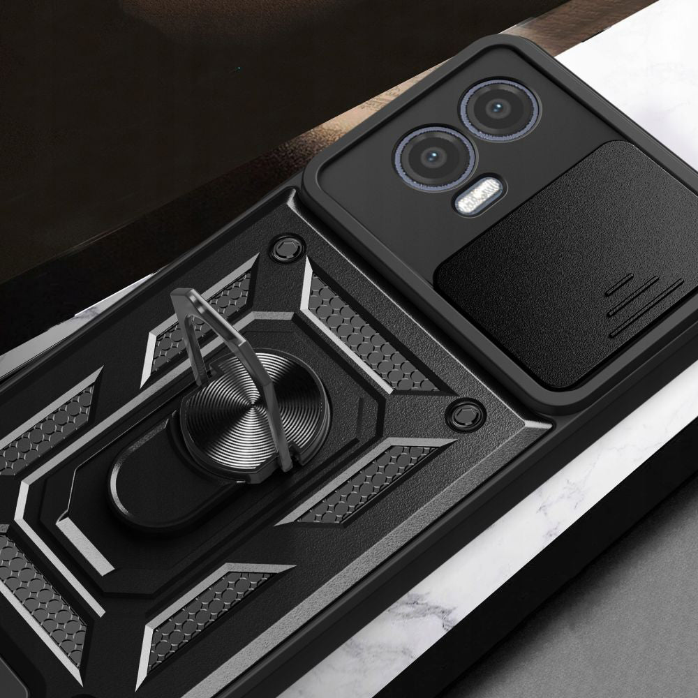 Deksel for Motorola Moto G73, Techsuit, CamShield, Svart