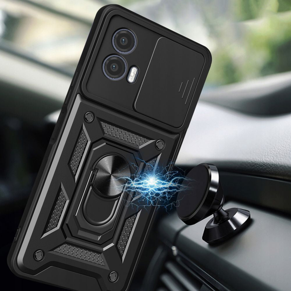 Deksel for Motorola Moto G73, Techsuit, CamShield, Svart