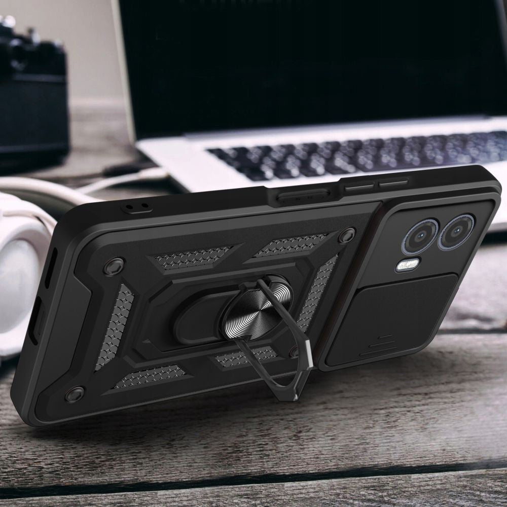 Deksel for Motorola Moto G73, Techsuit, CamShield, Svart