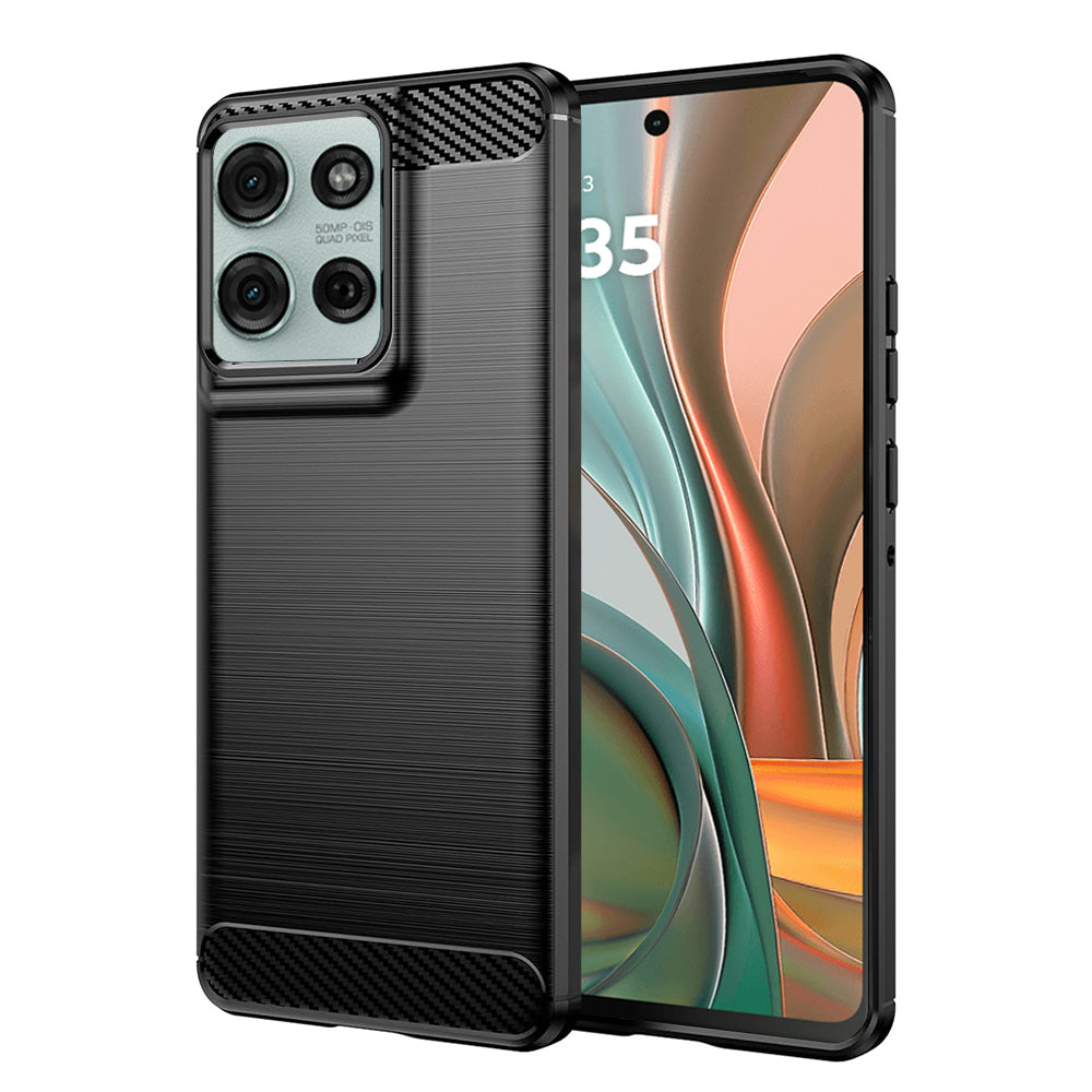 Deksel til Motorola Moto G75, Techsuit, Karbon, Svart