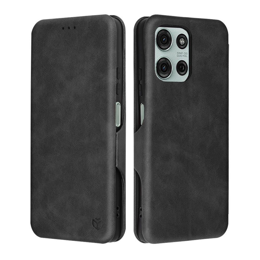 Deksel for Motorola Moto G75, Techsuit, Safe Wallet Plus, Svart