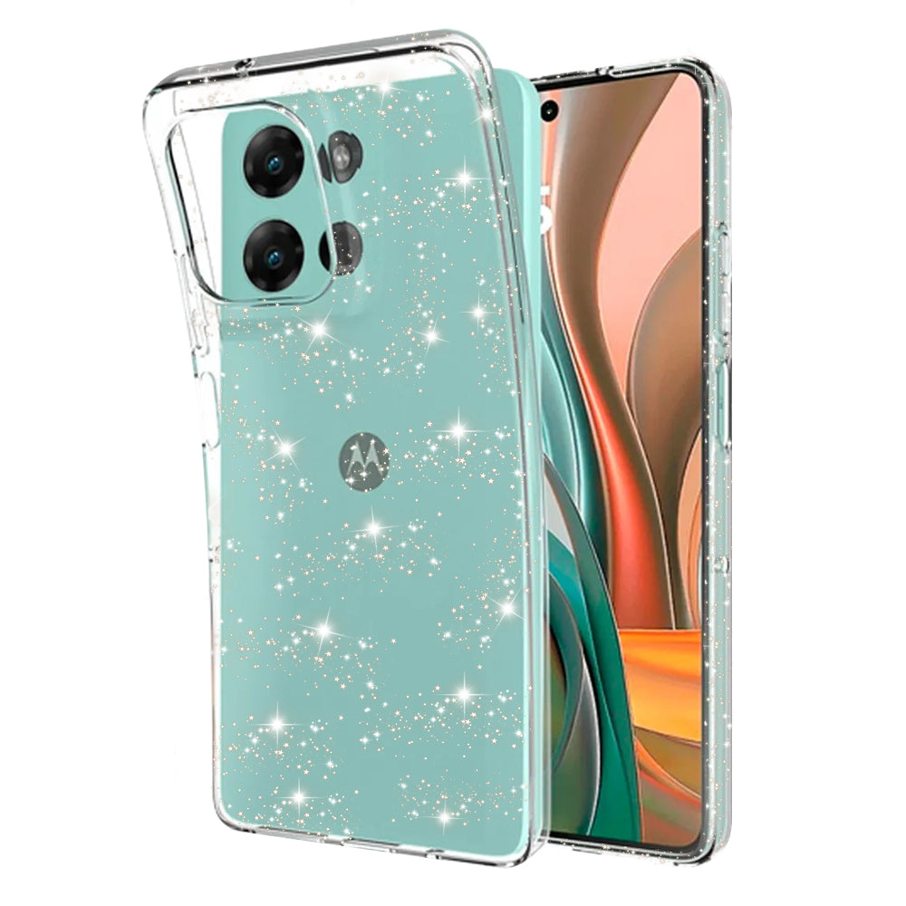 Deksel for Motorola Moto G75, Techsuit, SparkleSkin, Transparent