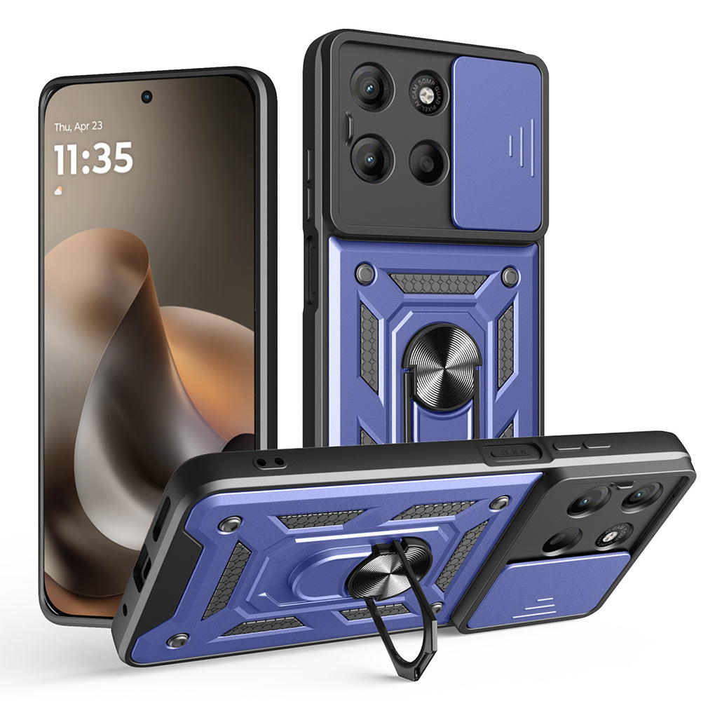 Deksel for Motorola Moto G77 / G67, Techsuit, CamShield, Blå