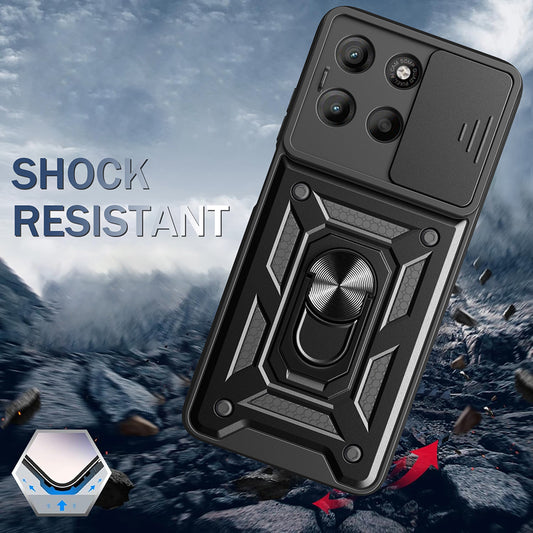 Deksel for Motorola Moto G77 / G67, Techsuit, CamShield, Svart