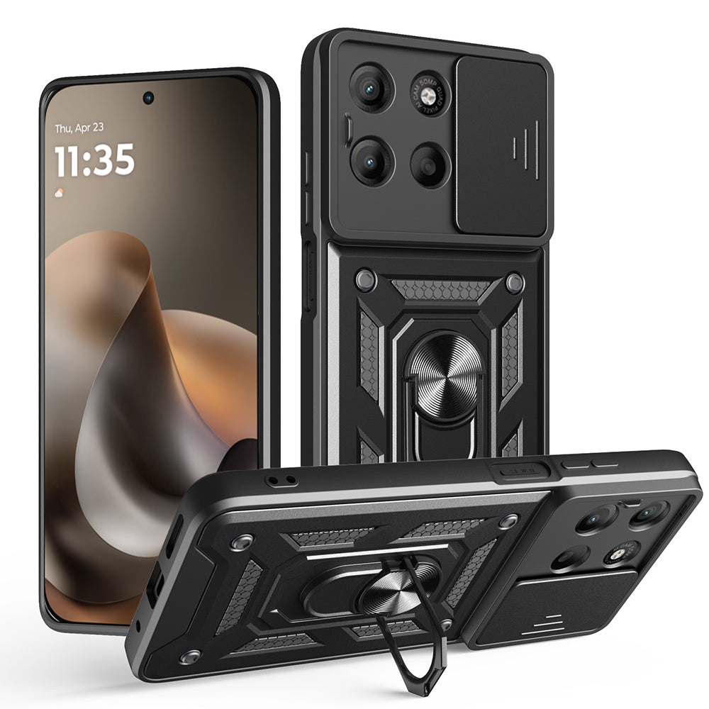 Deksel for Motorola Moto G77 / G67, Techsuit, CamShield, Svart