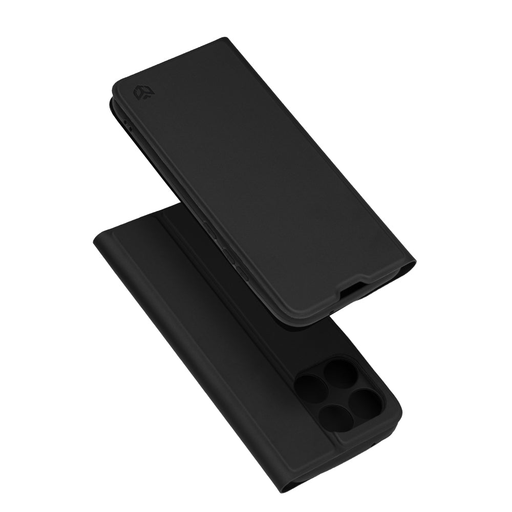 Deksel for Motorola Moto G77 / G67, Techsuit, Magskin Book, Svart