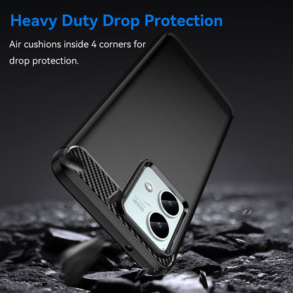 Deksel til Motorola Moto G84, Techsuit, Karbon, Svart
