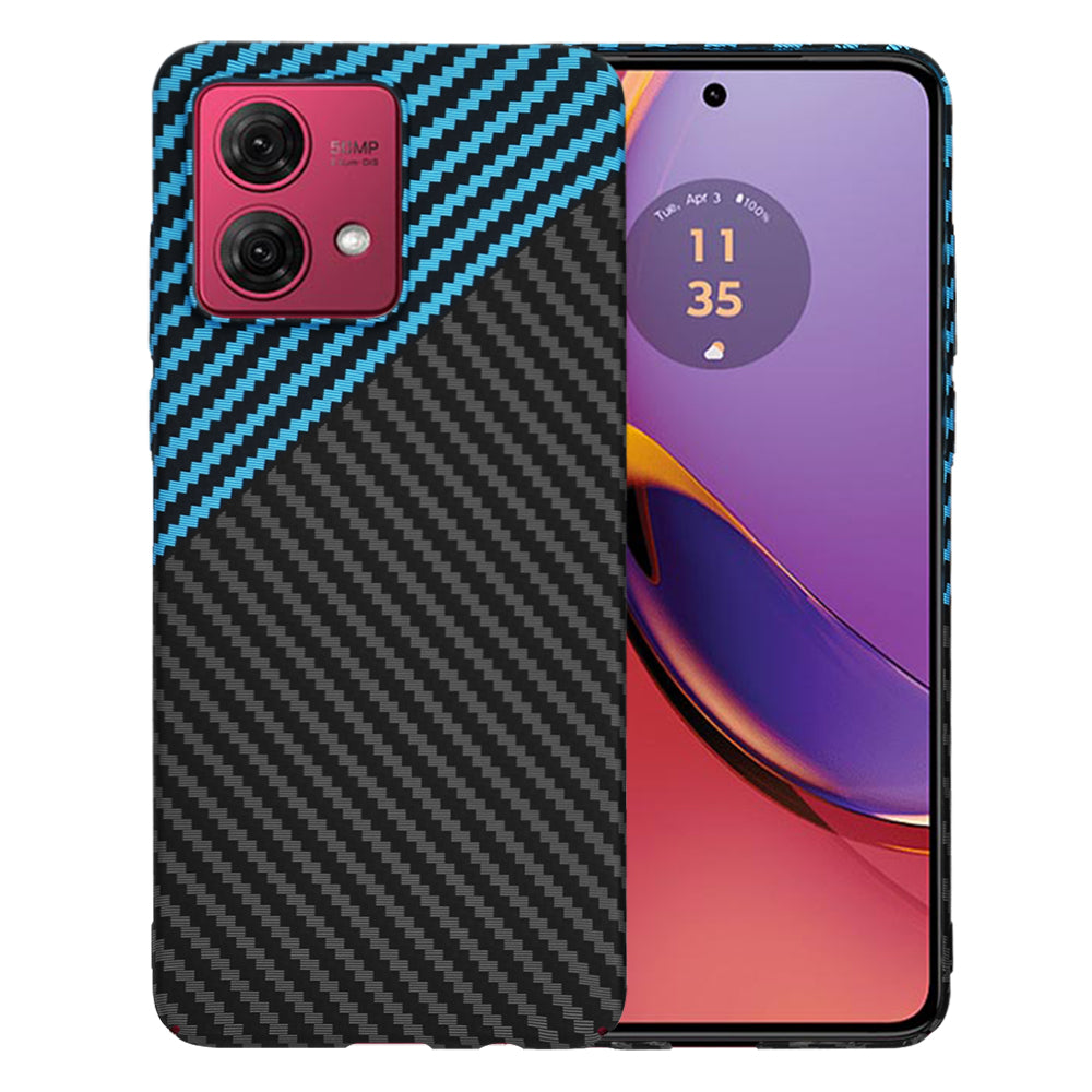 Deksel for Motorola Moto G84, Techsuit, Carbonite FiberShell, Svart Bleu