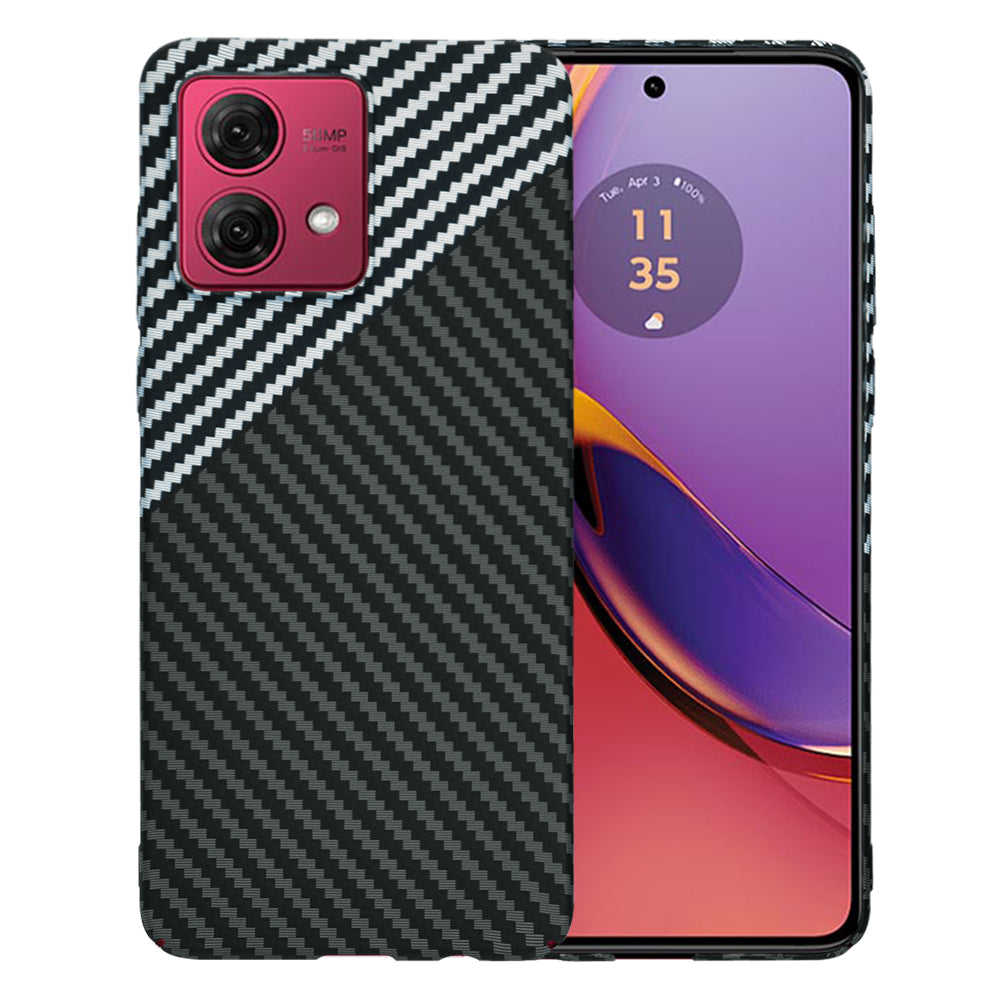 Deksel til Motorola Moto G84, Techsuit, Carbonite FiberShell, Svart Grå